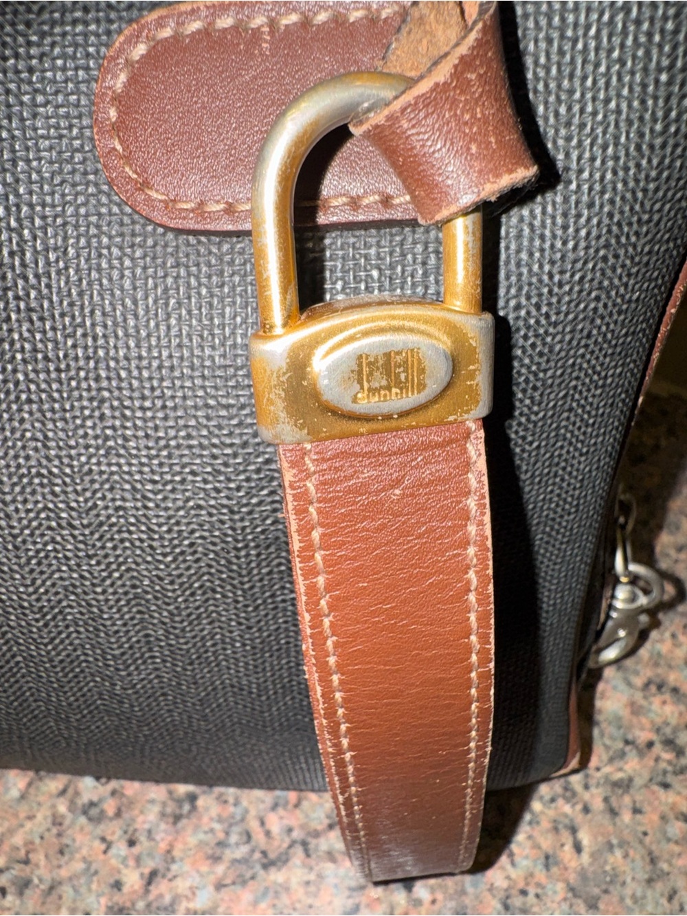 Dunhill Black Textured Clutch with wristlet strap - Picture 4 of 8